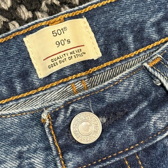 Levi’s 501 Jeans Women’s 25 Straight Leg High Rise Big E Premium Denim Classic - Picture 3 of 8